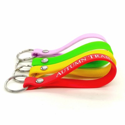 Janpanese Style Silicone Colorful Rubber Wristband Keychain for Gifts